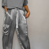 Marlene - Satin Halbarm-Anzug