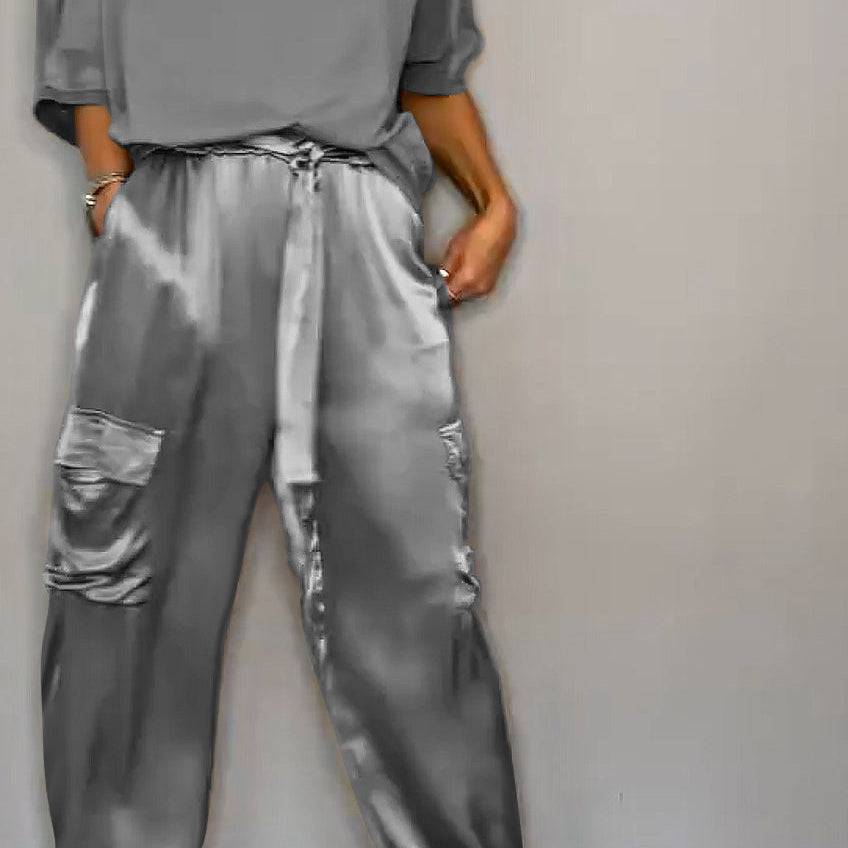 Marlene - Satin Halbarm-Anzug